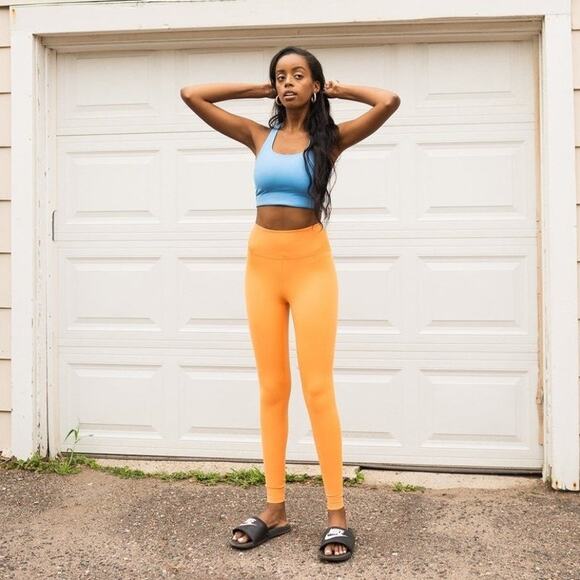 girlfriend collective Horizon Compressive Pocket Leggings Light Orange Womens XS - Picture 1 of 5